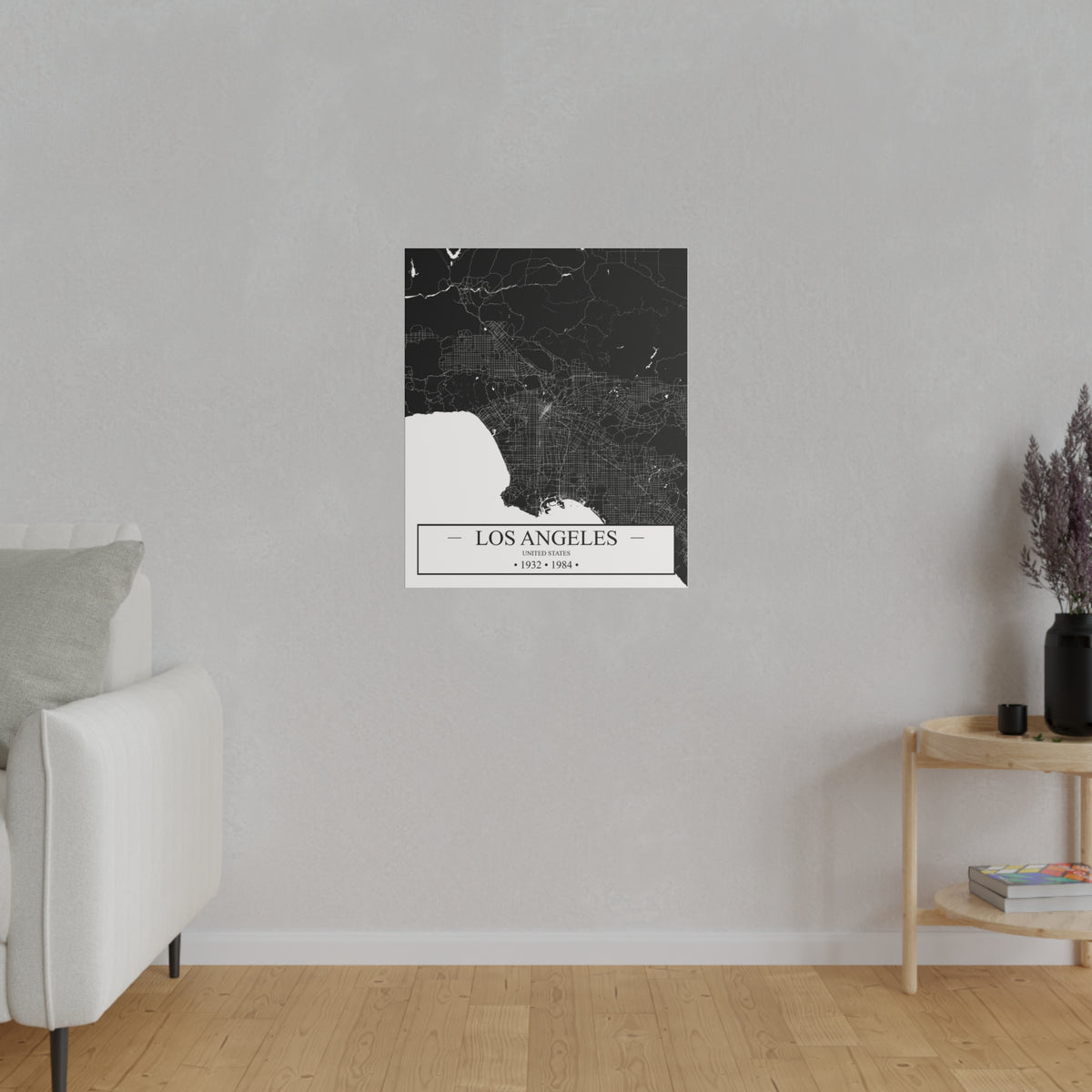 Los Angeles, United States 1932 & 1984 Matte Canvas, Stretched, 0.75"