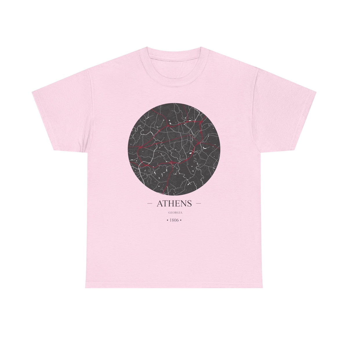 Athens, Georgia 1806 – Founders City Map – Unisex Heavy Cotton Tee, Express Delivery available