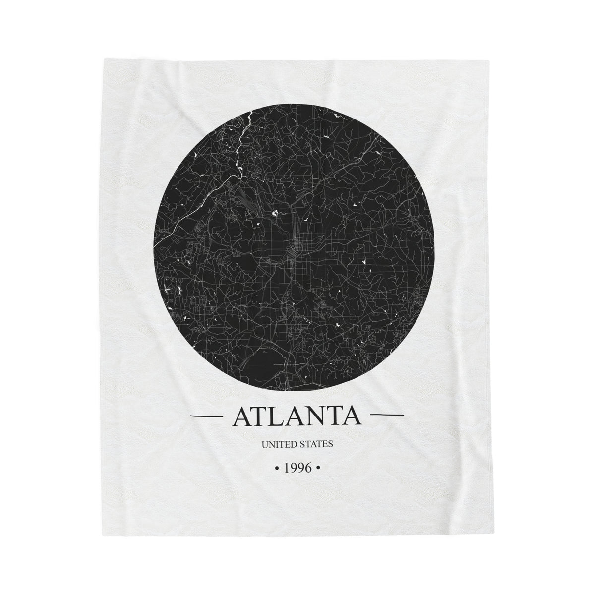 Atlanta, United States 1996 Olympic Host City Map Velveteen Plush Blanket