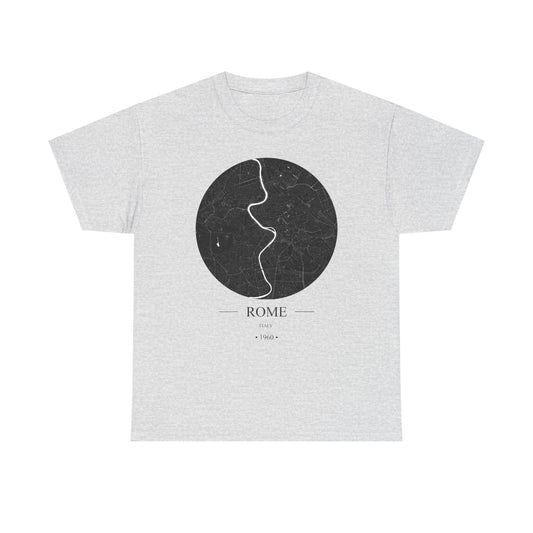 Rome, Italy 1960 Olympic Host City Map Unisex Heavy Cotton Tee
