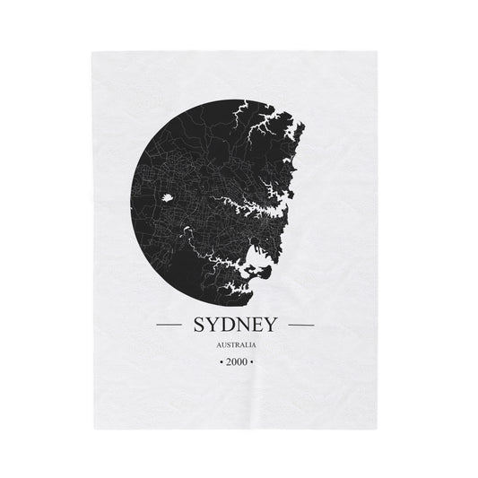 Sydney, Australia 2000 Olympic Host City Map Velveteen Plush Blanket