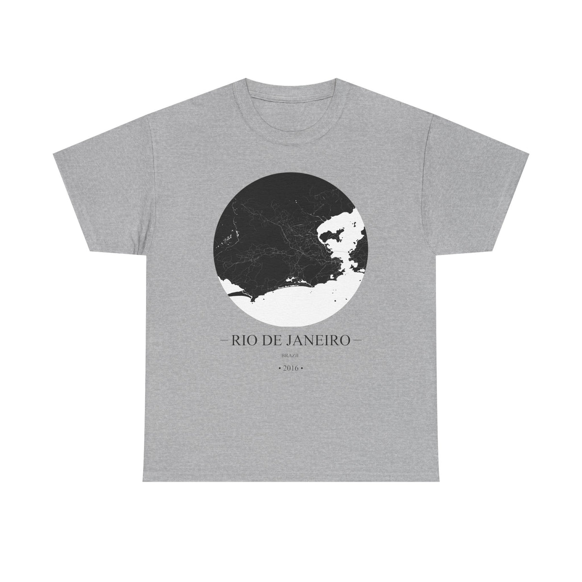Rio de Janeiro, Brazil 2016 Olympic Host City Map Unisex Heavy Cotton Tee