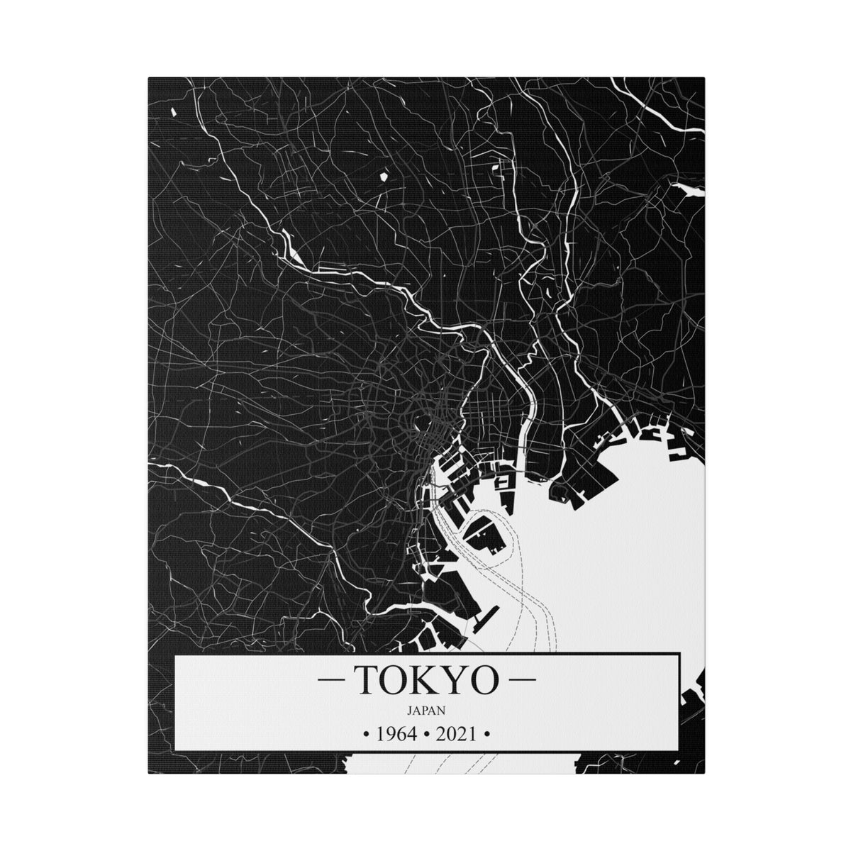 Tokyo, Japan 1964 & 2021 Matte Canvas, Stretched, 0.75"