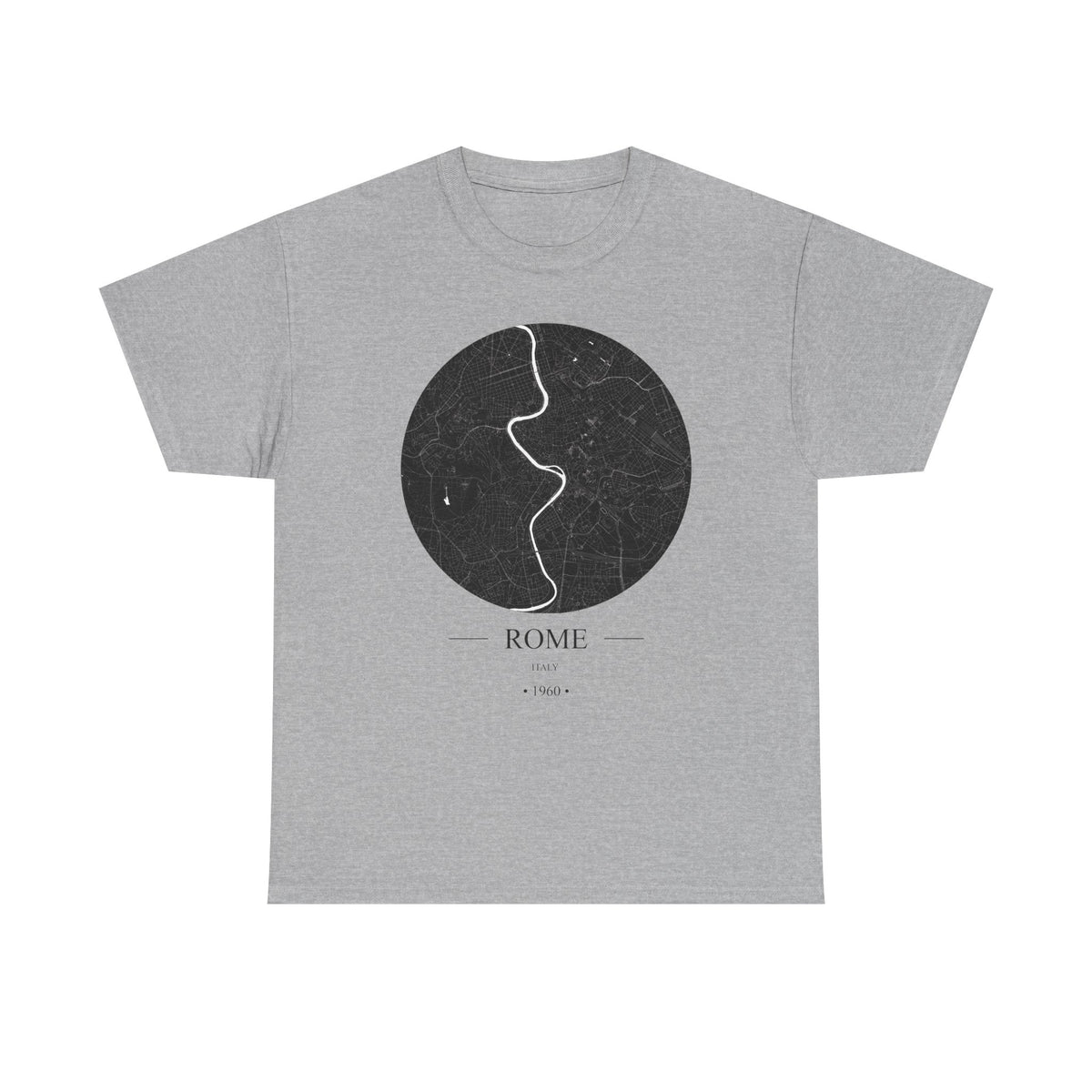 Rome, Italy 1960 Olympic Host City Map Unisex Heavy Cotton Tee