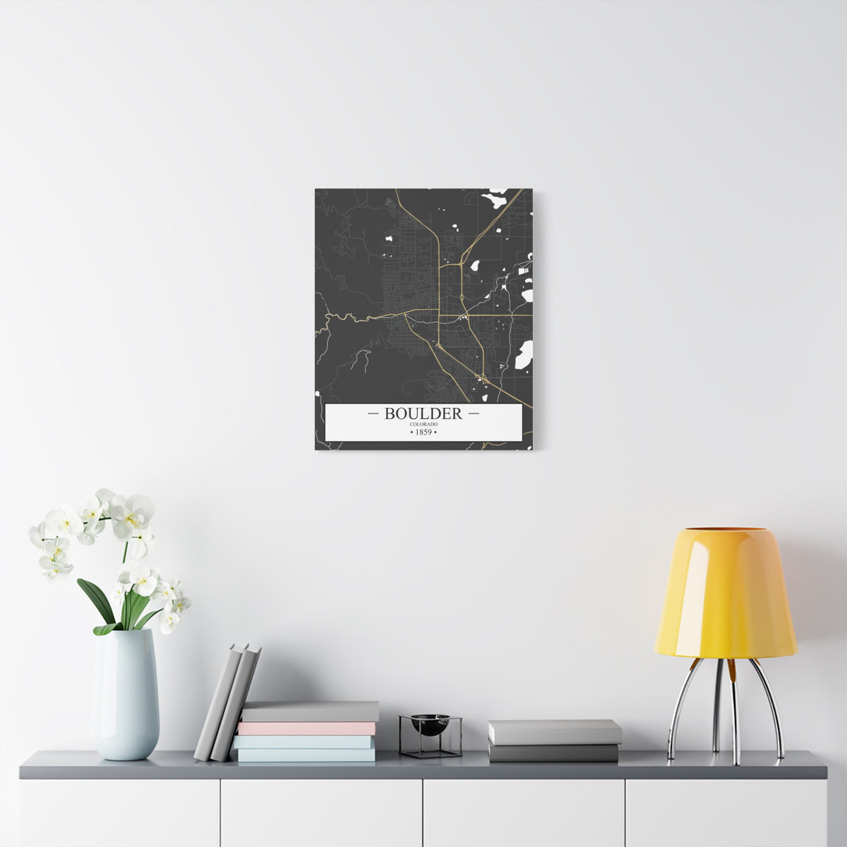 Boulder, Colorado 1871 Founders City Map, Matte Canvas Print (Stretched, 1.25")