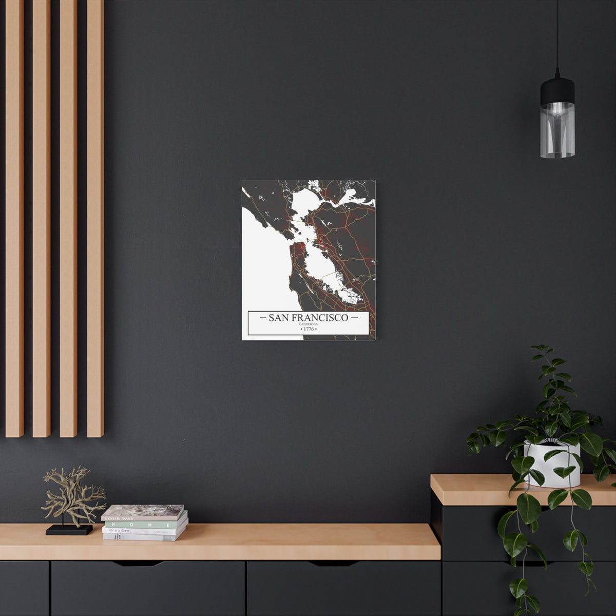 San Francisco, California 1776 Founders City Map, Matte Canvas Print (Stretched, 1.25")
