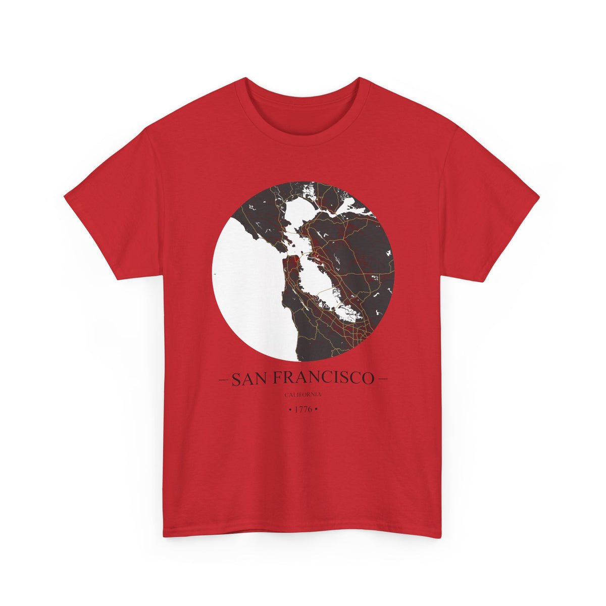 San Francisco, California 1776 Founders City Map Unisex Heavy Cotton Tee, Express Delivery available