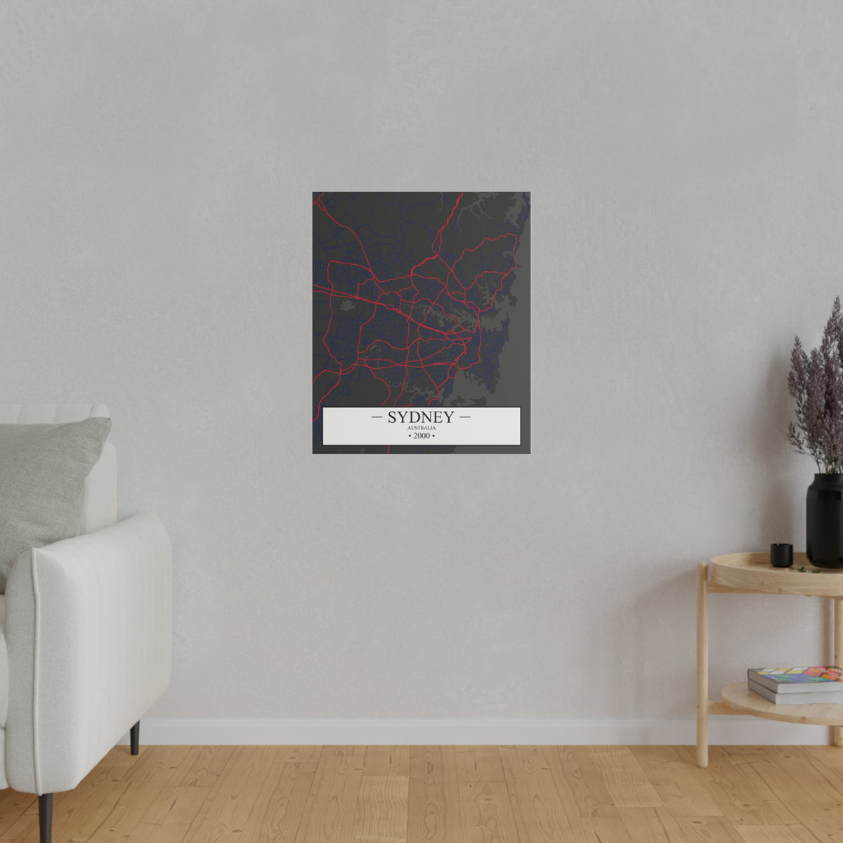 Sydney, Australia 2000, Color Map, Matte Canvas, Stretched, 0.75"