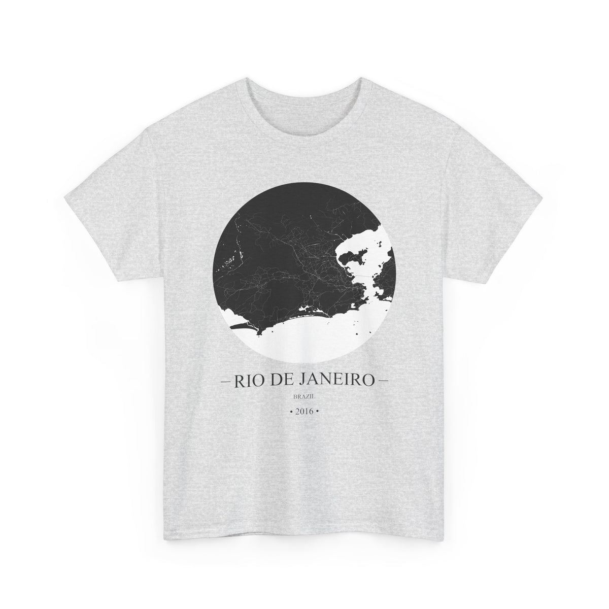 Rio de Janeiro, Brazil 2016 Olympic Host City Map Unisex Heavy Cotton Tee