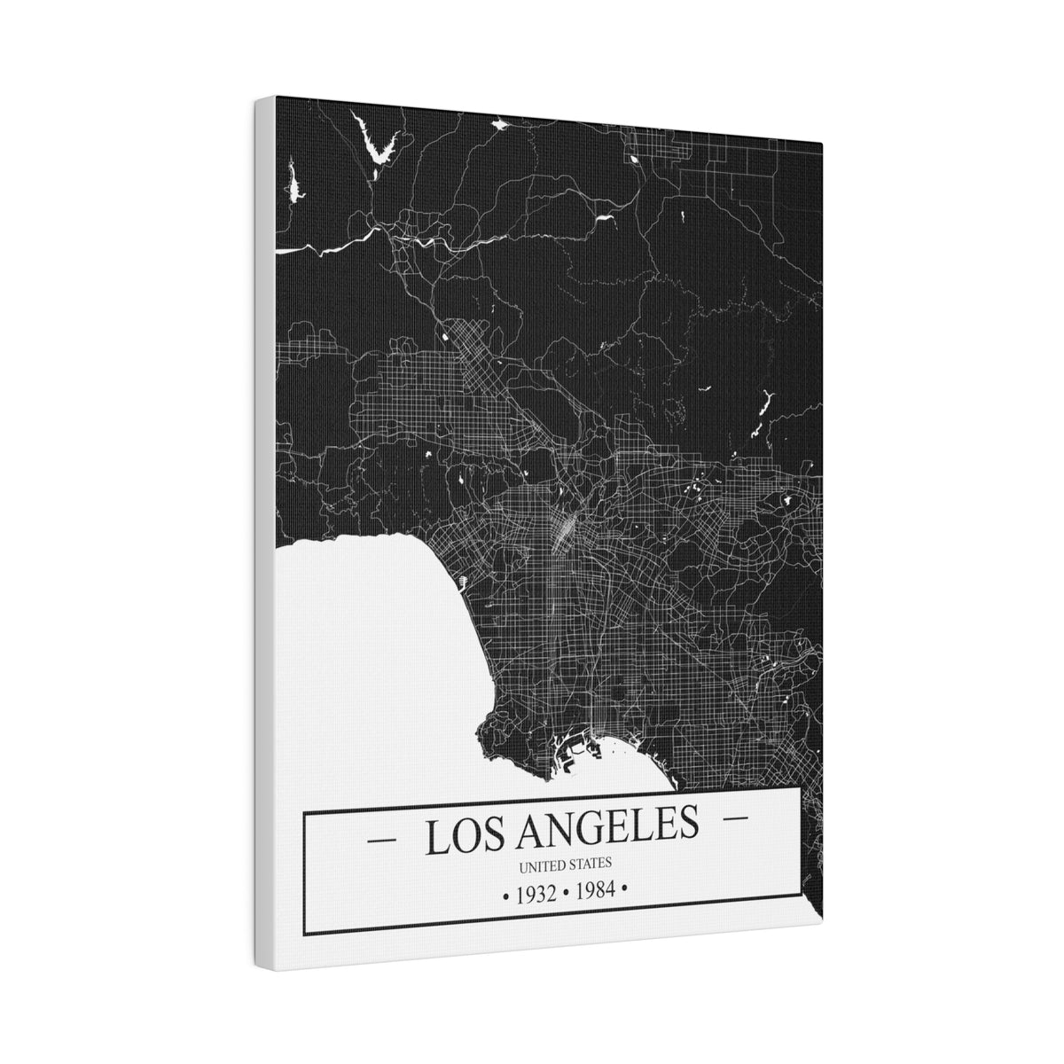 Los Angeles, United States 1932 & 1984 Matte Canvas, Stretched, 0.75"