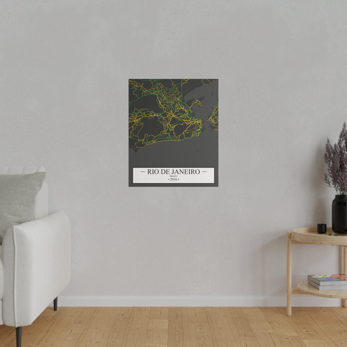 Rio De Janeiro, Brazil 2016, Color Map, Matte Canvas, Stretched, 0.75"