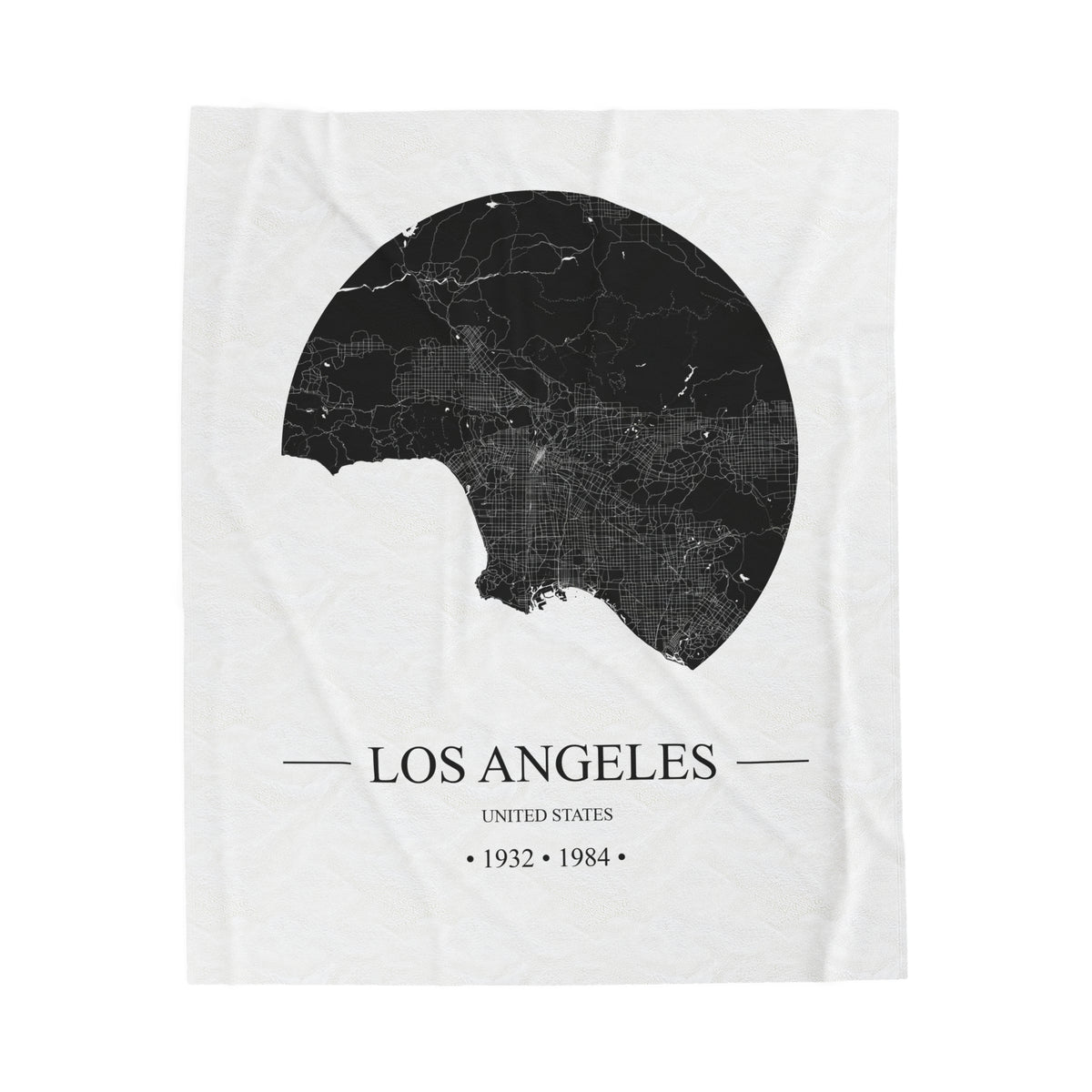 Los Angeles, United States 1932 & 1984 Olympic Host City Map Velveteen Plush Blanket