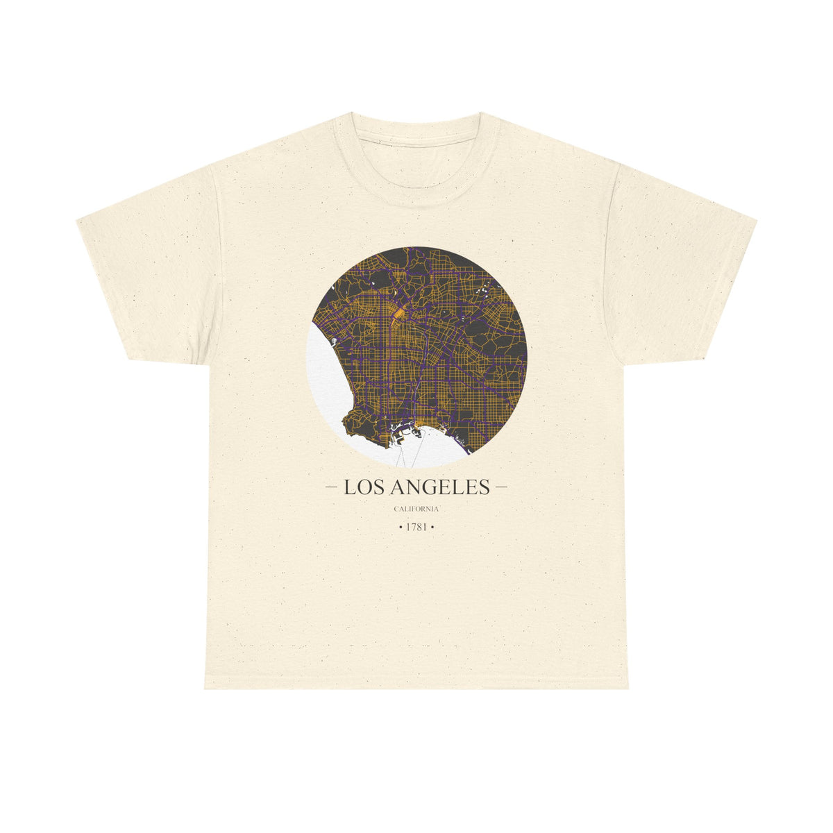 Los Angeles, California 1781 Founders City Map Unisex Heavy Cotton Tee, Express Delivery available