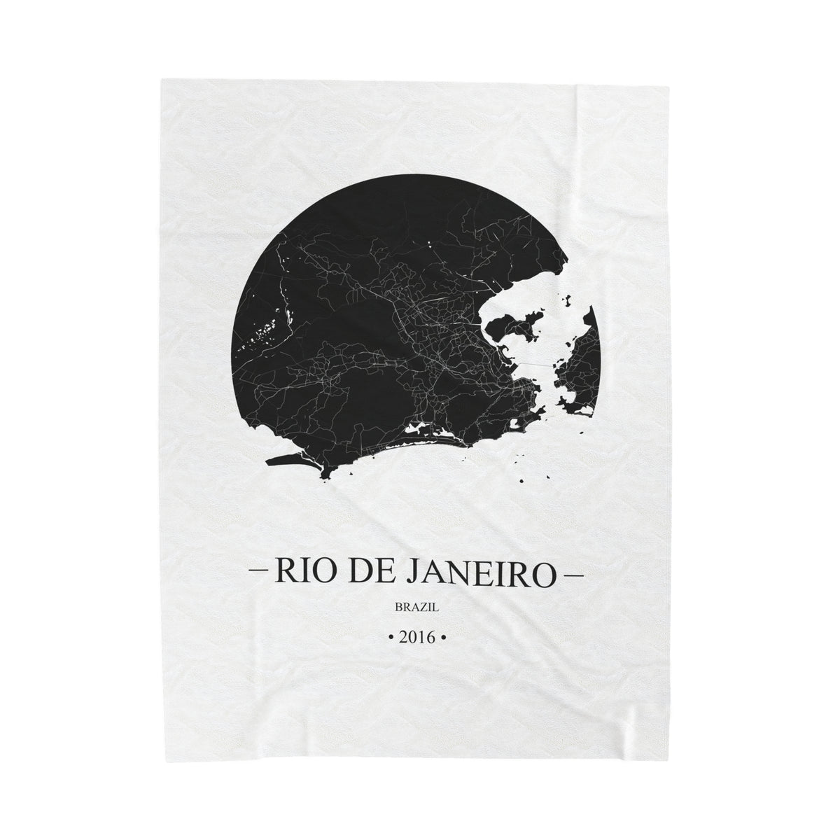 Rio de Janeiro, Brazil 2016 Olympic Host City Map Velveteen Plush Blanket