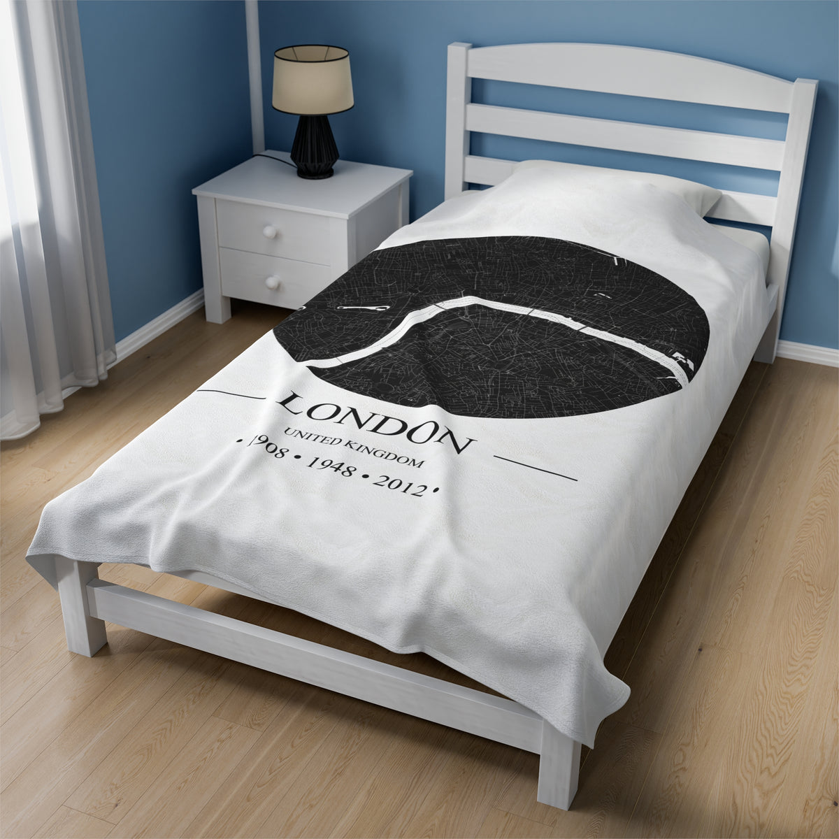 London, United Kingdom 1908, 1948 & 2012 Olympic Host City Map Velveteen Plush Blanket