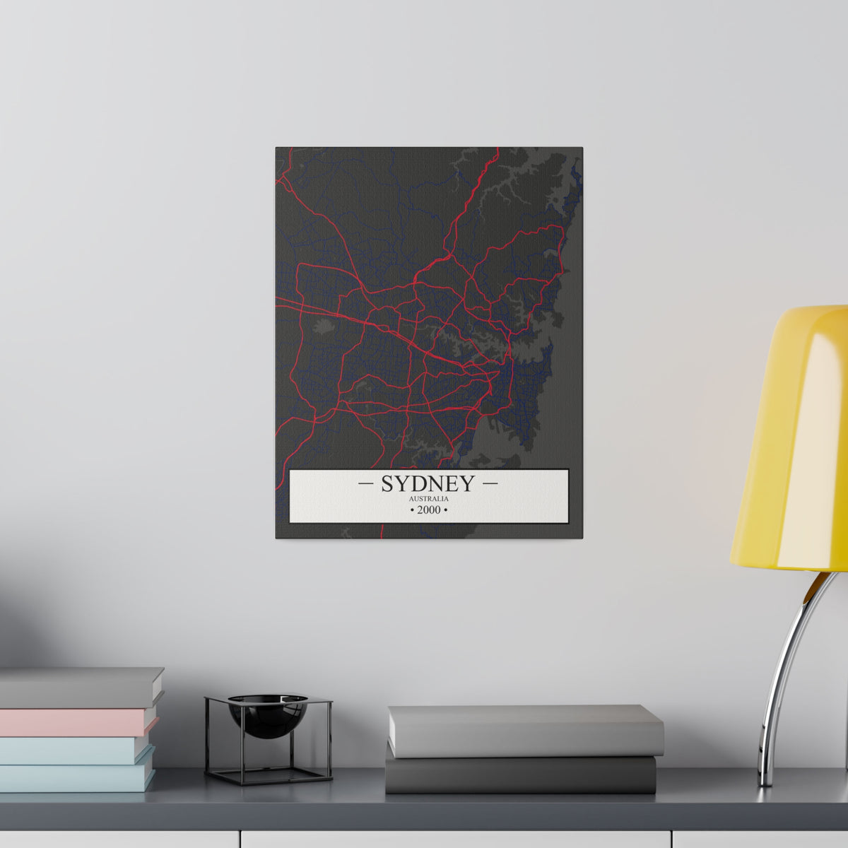 Sydney, Australia 2000, Color Map, Matte Canvas, Stretched, 0.75"