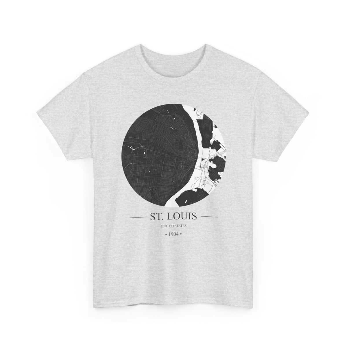 St. Louis, United States 1904 Olympic Host City Map Unisex Heavy Cotton Tee