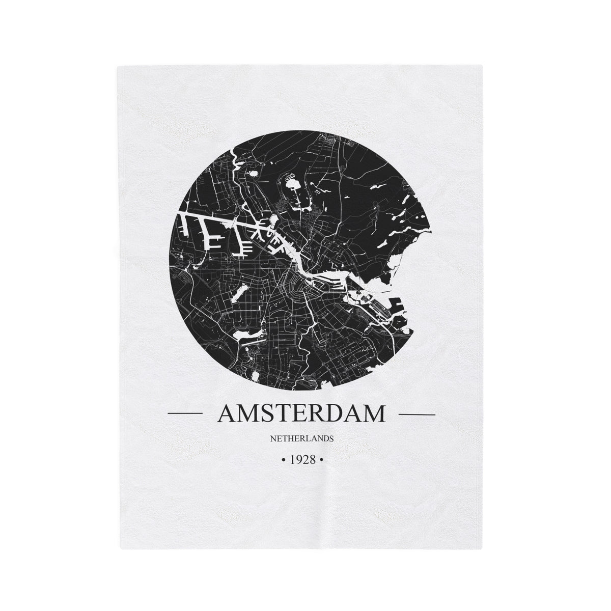 Amsterdam, Netherlands 1928 Olympic Host City Map Velveteen Plush Blanket