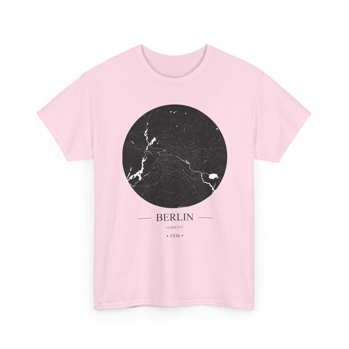 Berlin, Germany 1936 Olympic Host City Map Unisex Heavy Cotton Tee