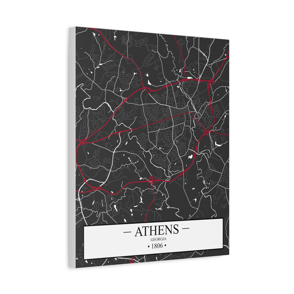 Athens, Georgia 1806 Founders City Map, Matte Canvas Print (Stretched, 1.25")
