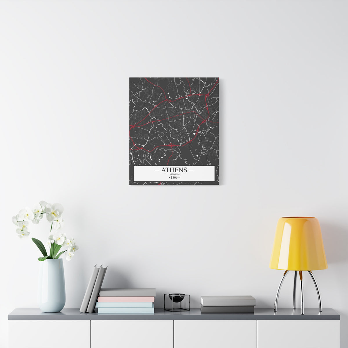 Athens, Georgia 1806 Founders City Map, Matte Canvas Print (Stretched, 1.25")