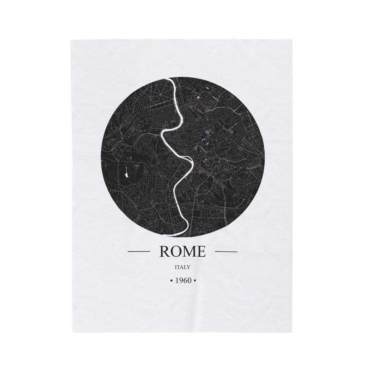 Rome, Italy 1960 Olympic Host City Map Velveteen Plush Blanket