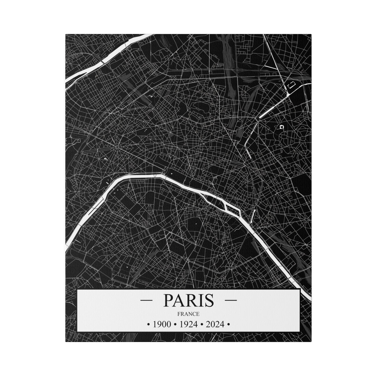 Paris, France 1900, 1924 & 2024 Matte Canvas, Stretched, 0.75"