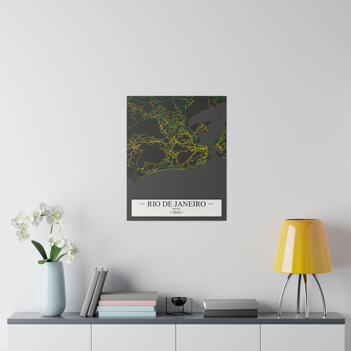 Rio De Janeiro, Brazil 2016, Color Map, Matte Canvas, Stretched, 0.75"