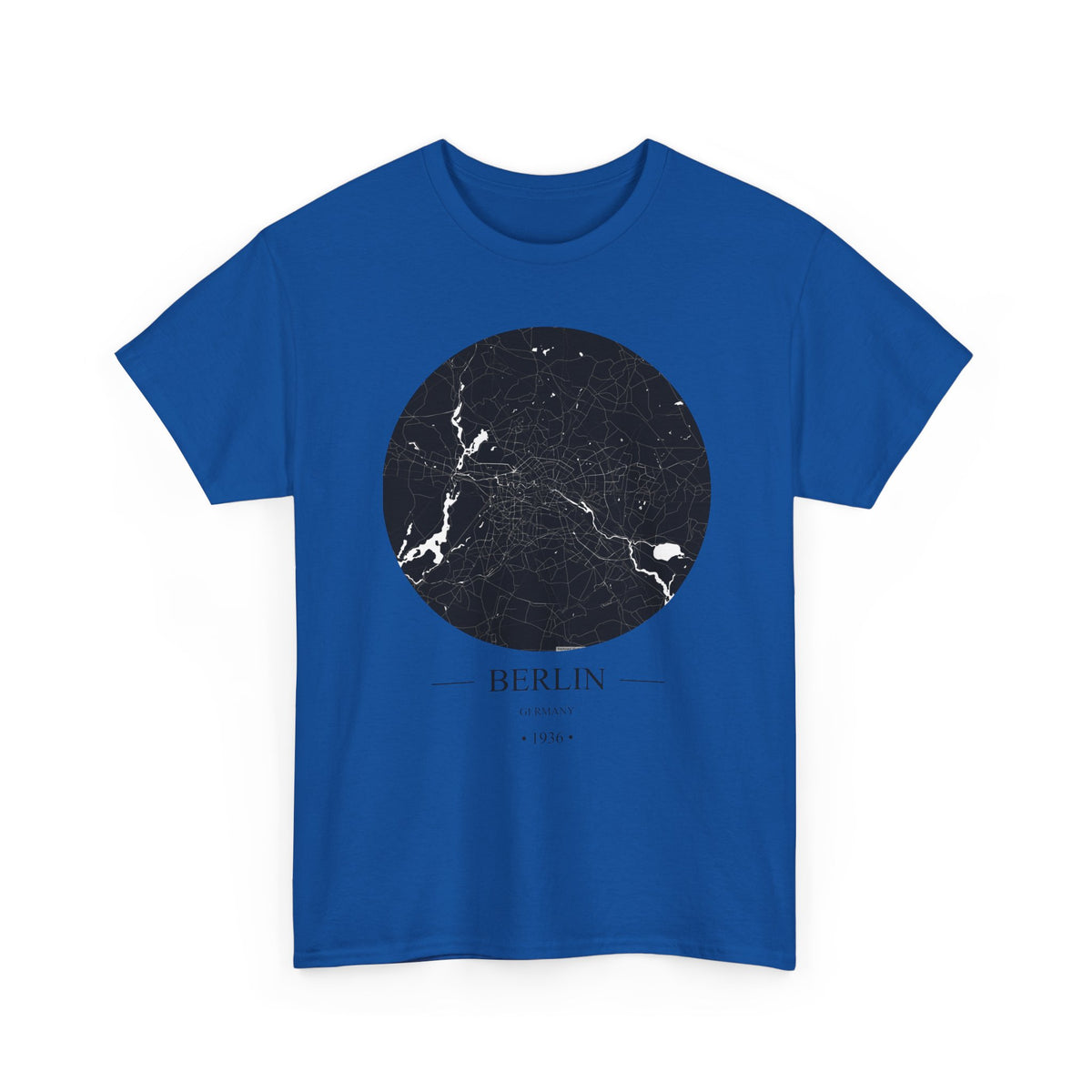 Berlin, Germany 1936 Olympic Host City Map Unisex Heavy Cotton Tee