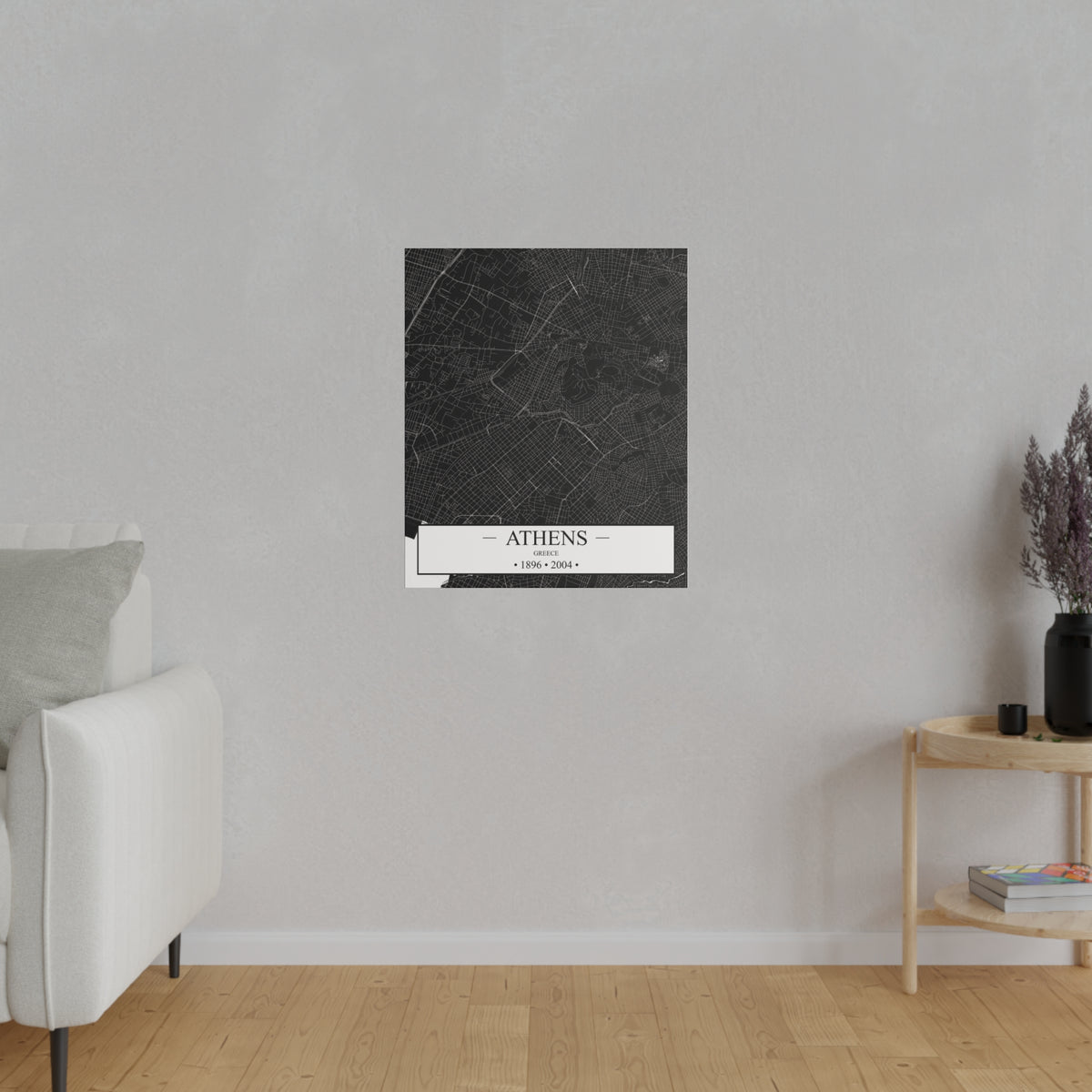Athens, Greece 1896 & 2004 Matte Canvas, Stretched, 0.75"