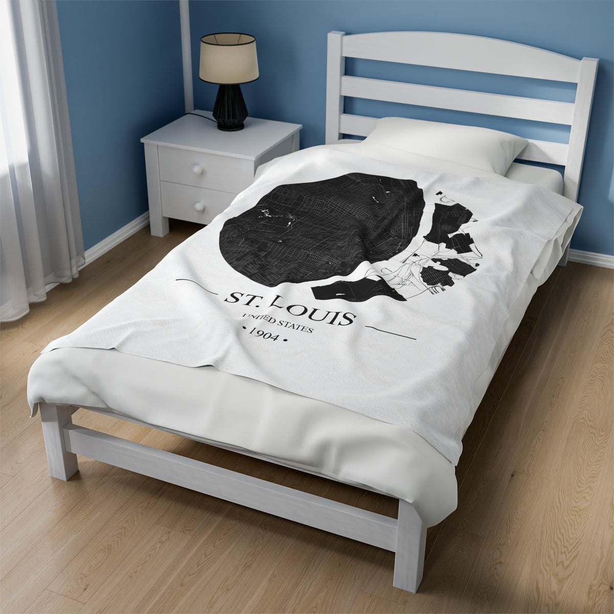 St. Louis, United States 1904 Olympic Host City Map Velveteen Plush Blanket