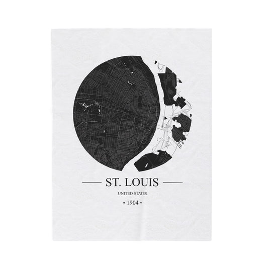 St. Louis, United States 1904 Olympic Host City Map Velveteen Plush Blanket