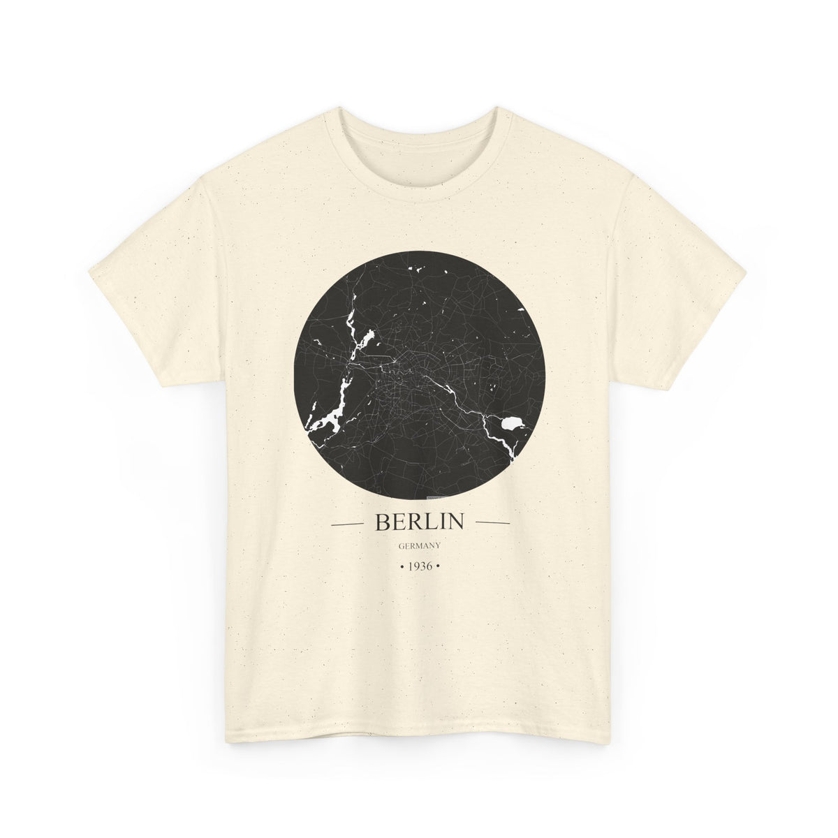 Berlin, Germany 1936 Olympic Host City Map Unisex Heavy Cotton Tee