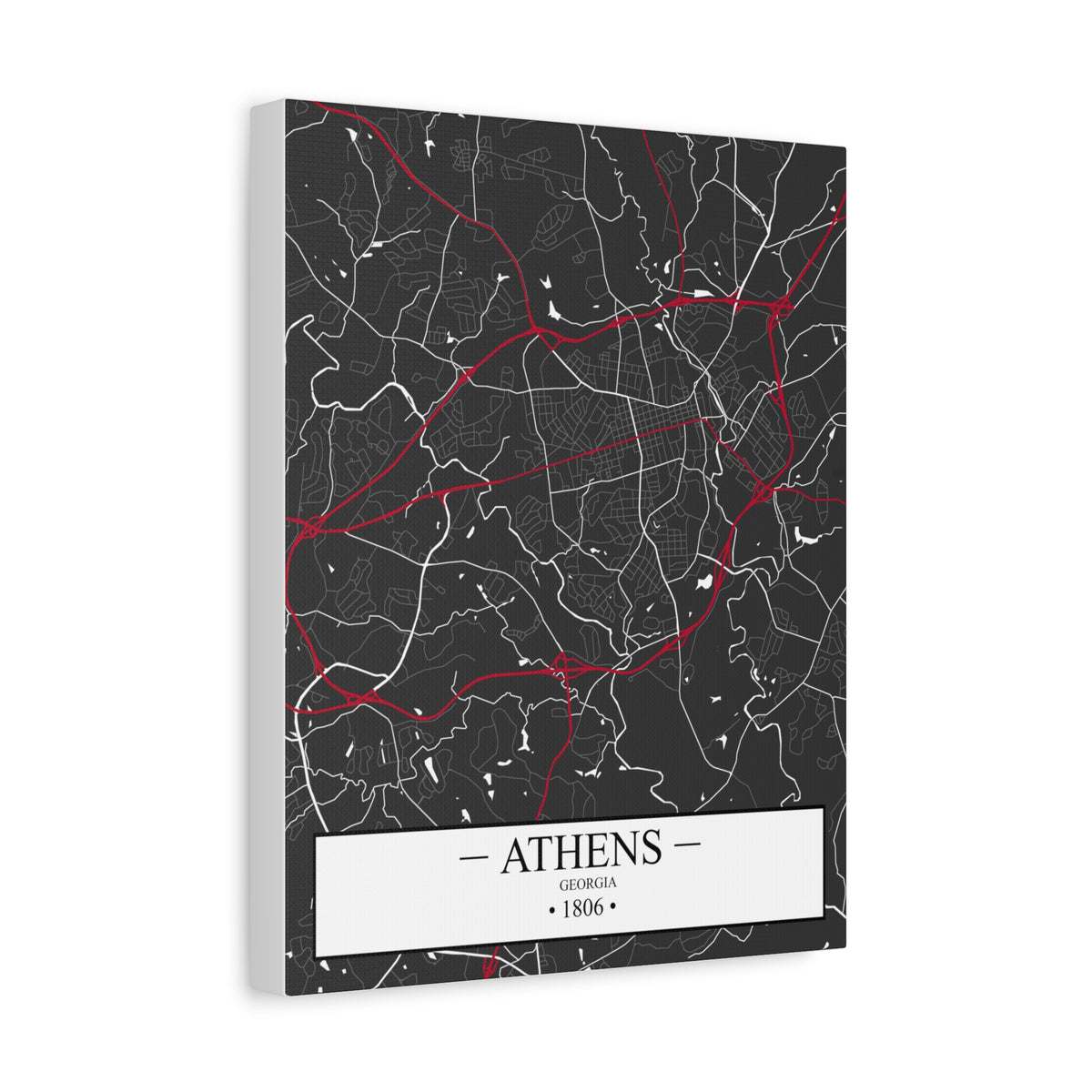 Athens, Georgia 1806 Founders City Map, Matte Canvas Print (Stretched, 1.25")