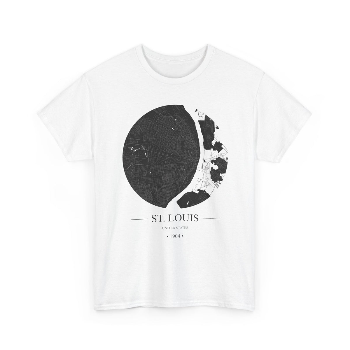 St. Louis, United States 1904 Olympic Host City Map Unisex Heavy Cotton Tee