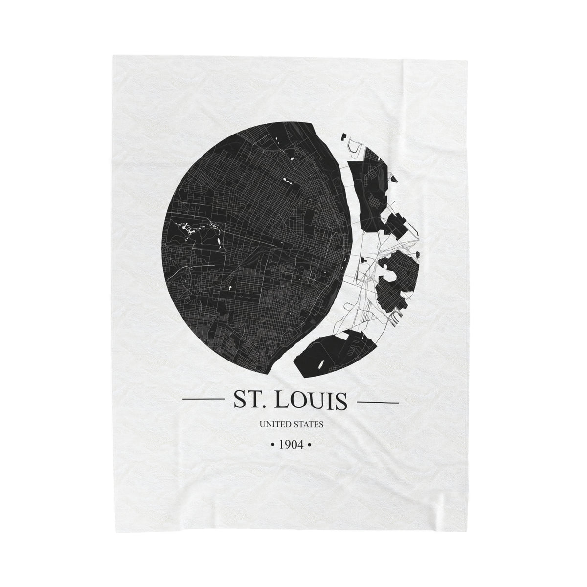 St. Louis, United States 1904 Olympic Host City Map Velveteen Plush Blanket