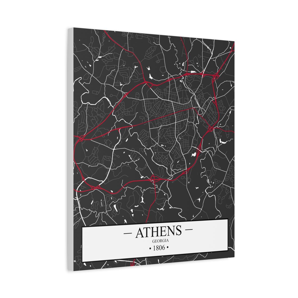 Athens, Georgia 1806 Founders City Map, Matte Canvas Print (Stretched, 1.25")