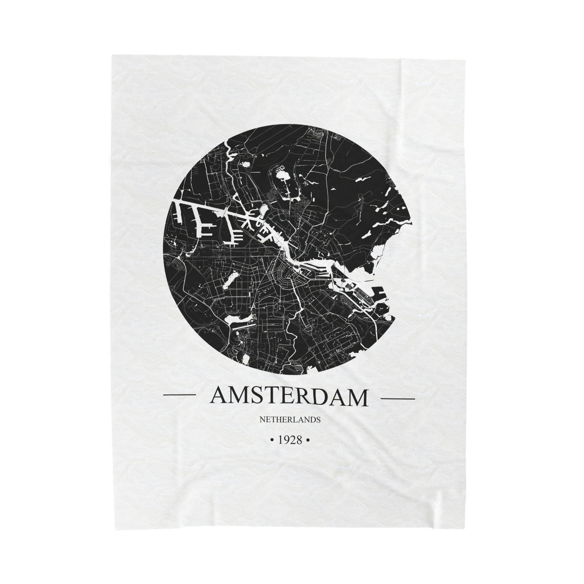 Amsterdam, Netherlands 1928 Olympic Host City Map Velveteen Plush Blanket