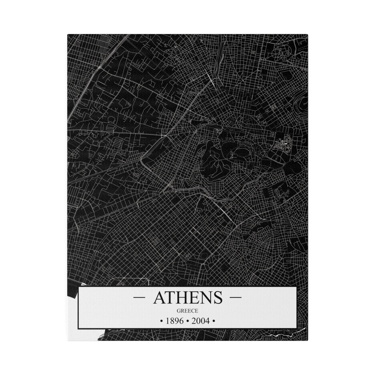Athens, Greece 1896 & 2004 Matte Canvas, Stretched, 0.75"