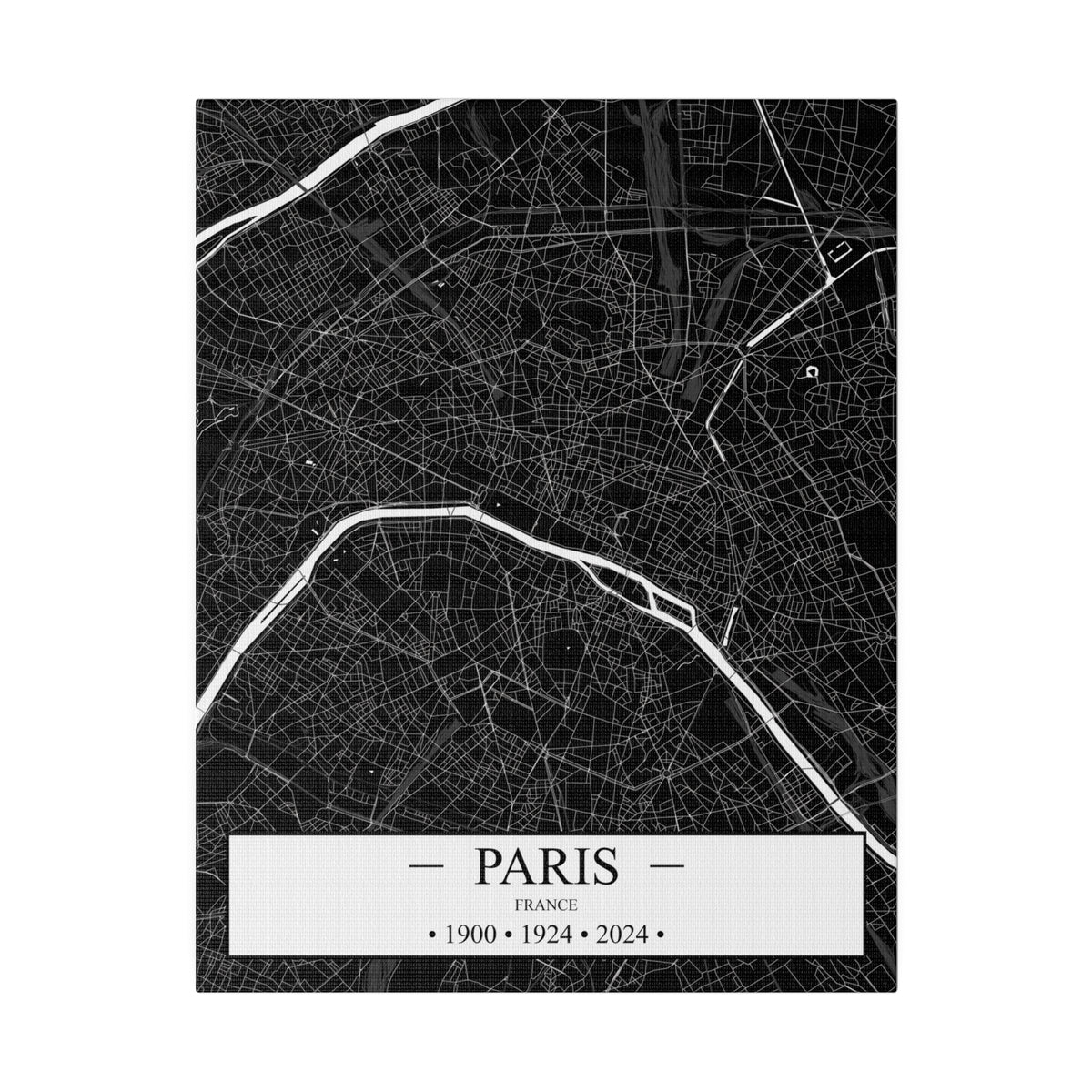 Paris, France 1900, 1924 & 2024 Matte Canvas, Stretched, 0.75"