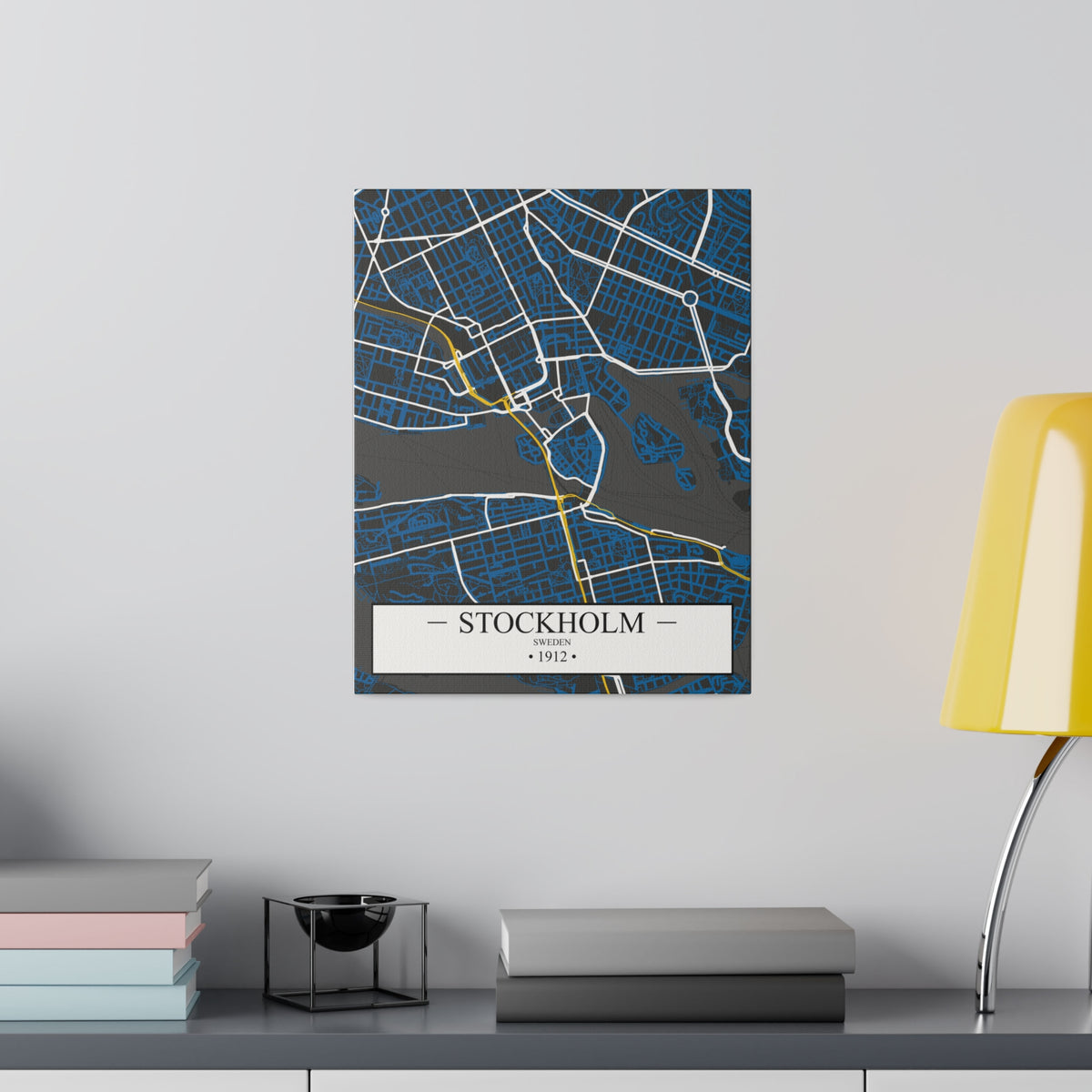 Stockholm, Sweden 1912, Color Map, Matte Canvas, Stretched, 0.75"