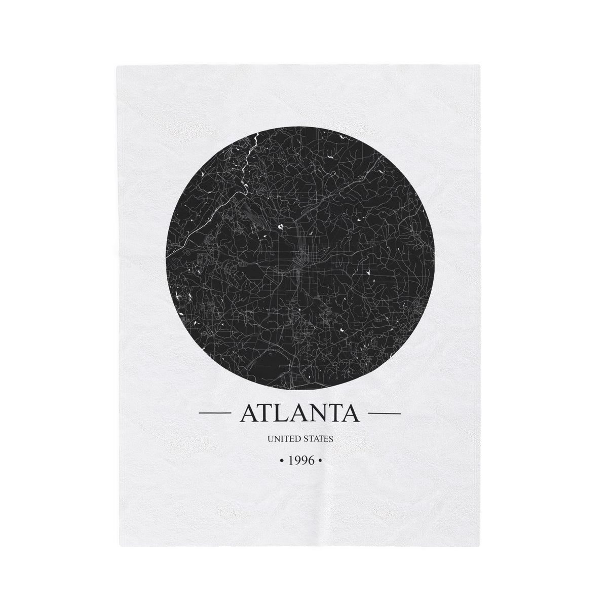 Atlanta, United States 1996 Olympic Host City Map Velveteen Plush Blanket