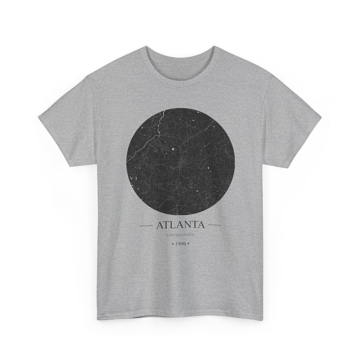 Atlanta, United States 1996 Olympic Host City Map Unisex Heavy Cotton Tee