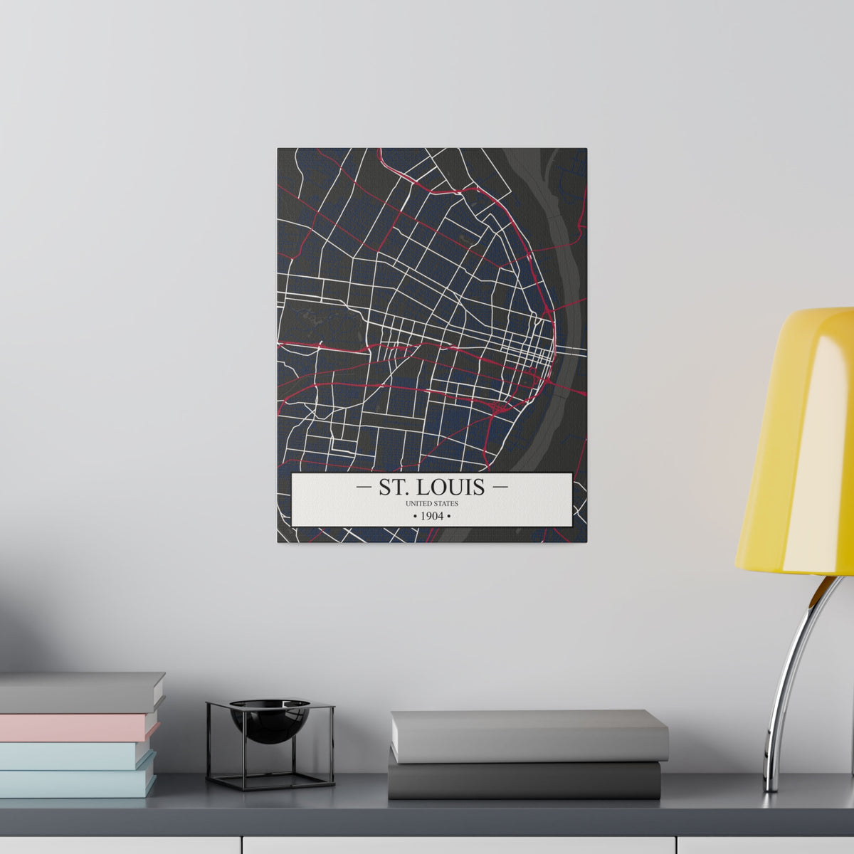 St. Louis, United States 1904, Color Map, Matte Canvas, Stretched, 0.75"