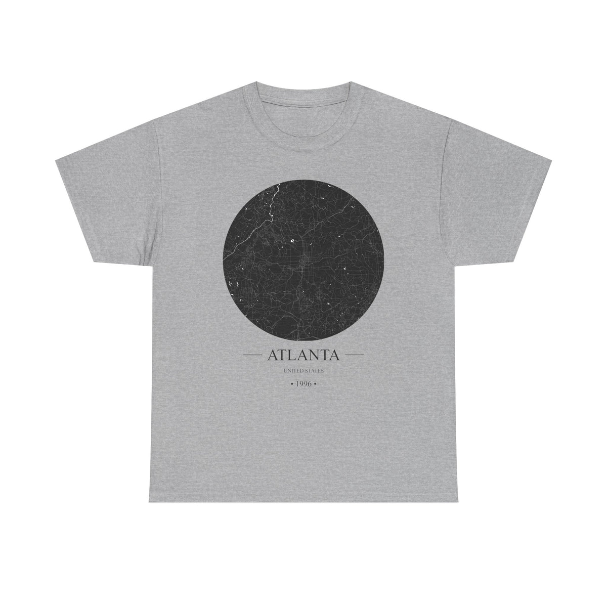 Atlanta, United States 1996 Olympic Host City Map Unisex Heavy Cotton Tee
