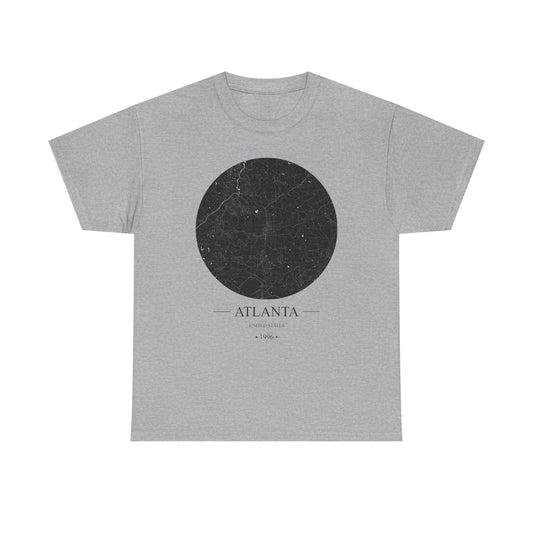Atlanta, United States 1996 Olympic Host City Map Unisex Heavy Cotton Tee