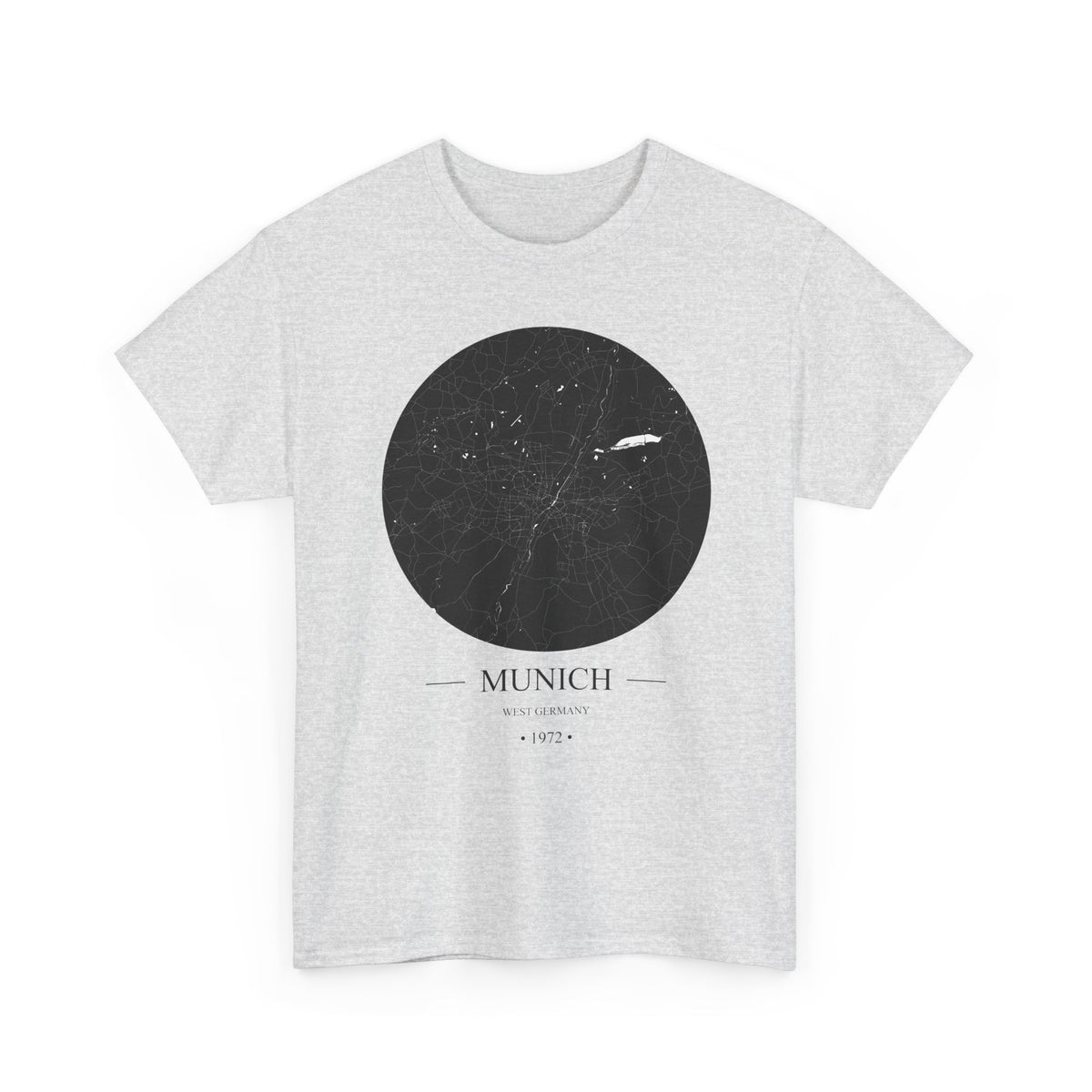 Munich, West Germany 1972 Olympic Host City Map Unisex Heavy Cotton Tee