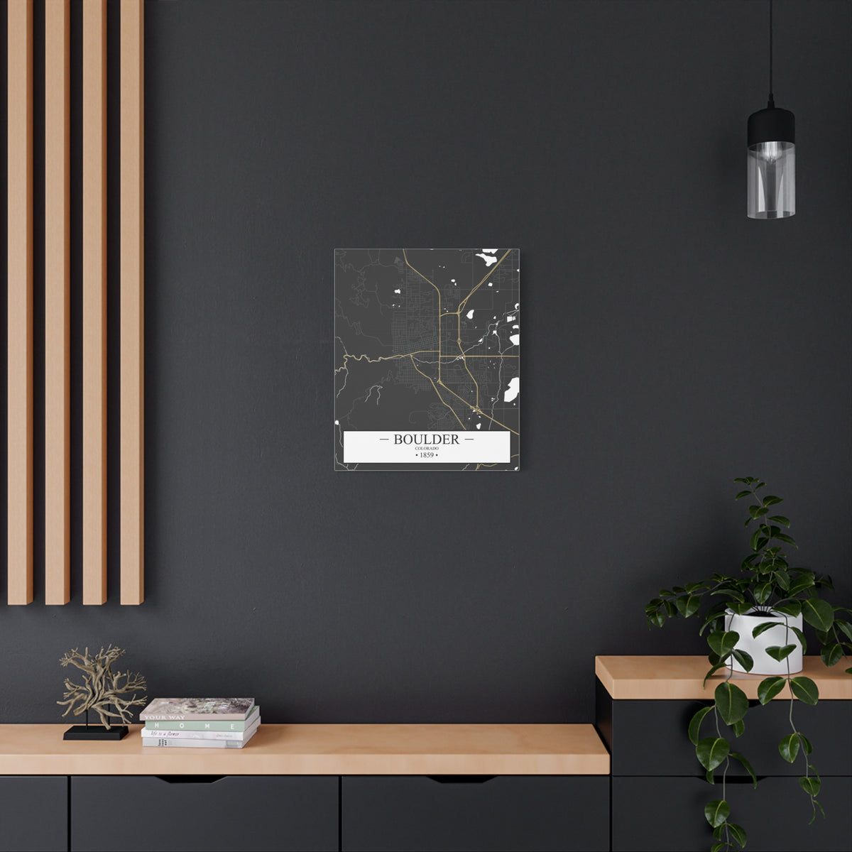 Boulder, Colorado 1871 Founders City Map, Matte Canvas Print (Stretched, 1.25")
