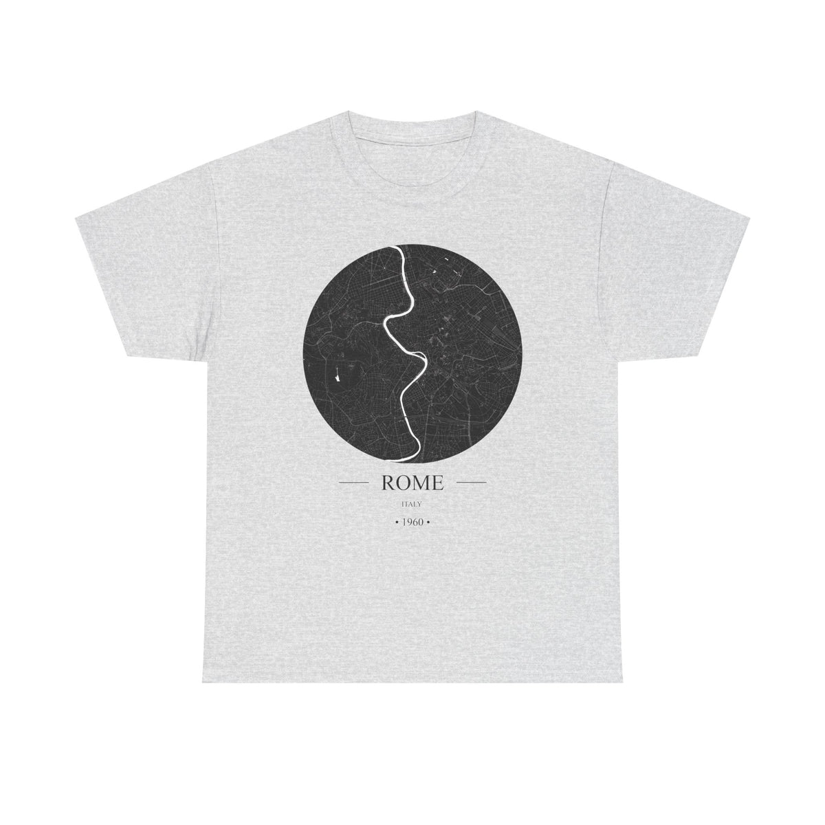 Rome, Italy 1960 Olympic Host City Map Unisex Heavy Cotton Tee