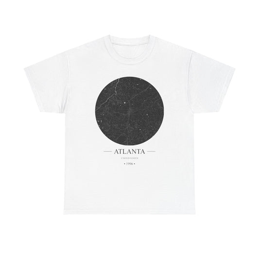 Atlanta, United States 1996 Olympic Host City Map Unisex Heavy Cotton Tee